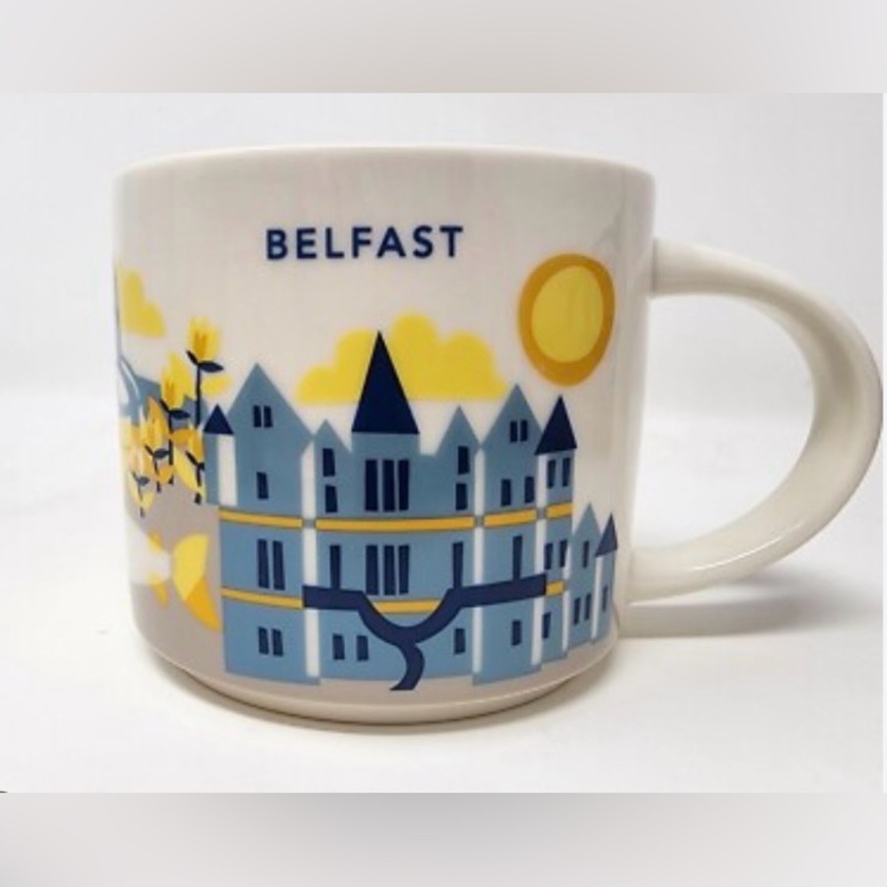 Starbucks Belfast “You are Here” Collection Cityscape Mug - Blue & Yellow